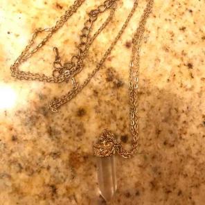 Clear crystal gold pendant necklace