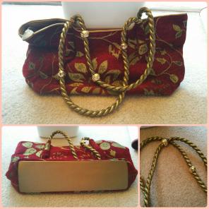 Beautiful red & gold purse/shoulder bag
