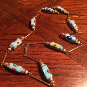 VTG Millefiori Venetian Glass Necklace