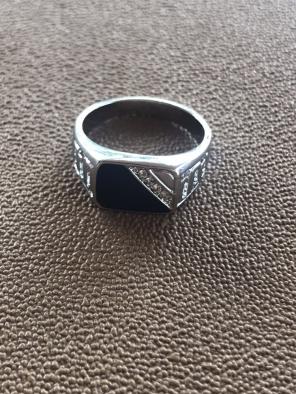 Obsidian Stainless Steel Ring