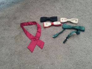 5 Vintage bow ties from 1950's