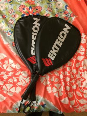 Two Racketball Rackets Sports Fun Ball