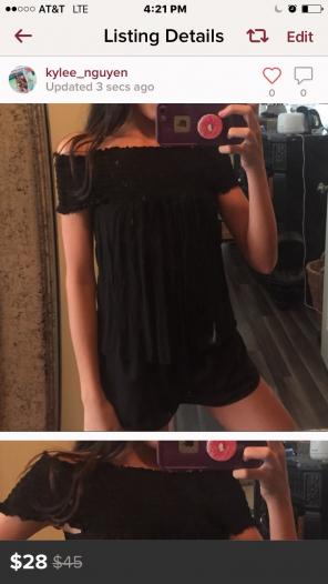 BRANDY MELVILLE black Off The Shoulder