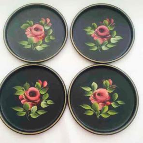Vintage E T Nash Toleware Metal Trays