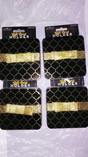 New 4 Piece Tin Gift Card Holders