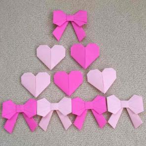 Origami Hearts and Bows