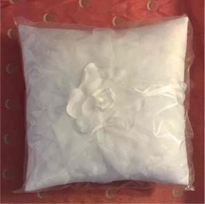NWT White Ring Pillow Satin Organza