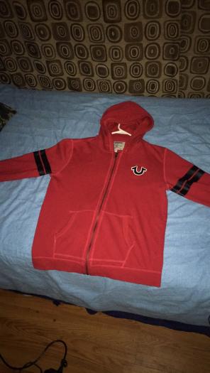 Red And Black True Religion Sweater