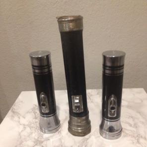 Three-Piece Vintage Flashlight Set