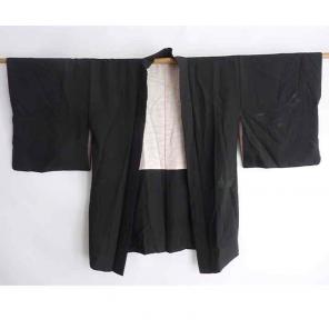 Japanese vintage black silk kimono