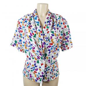 Vintage 80's Scarf Neckline Blouse Small