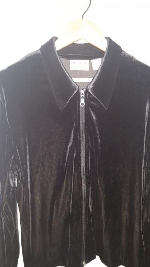 Velour zip up sweater size XL