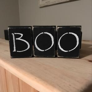 BOO Handmade Halloween Wood Blocks