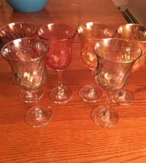 Vtg. Optic wine goblets.