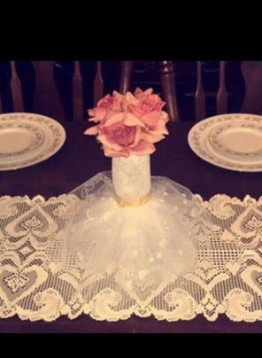 6 Bridal Wedding Gown Glass Centerpieces