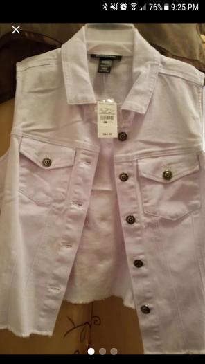 14/16 WHITE JEAN Jacket Vest