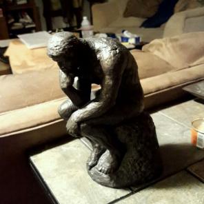 Hand Carved "'THE THINKING MAN"