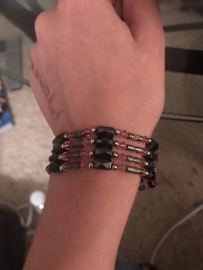 Magnetic Bracelet/ Necklace Black And Pi