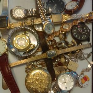 Vintage watches, necklaces, pocket watch