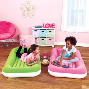 Kids air bed mattress child green fun
