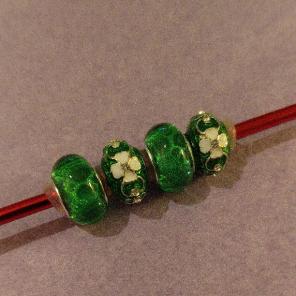 4 Euro Green Clover spacer bead set!
