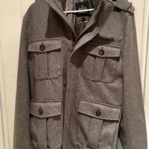 Express gray peacoat