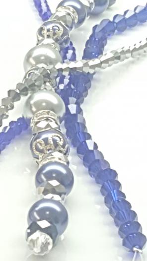 Bejeweled in blue bead strands bundle
