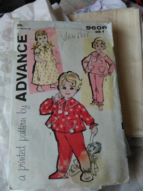 Child's Pajamas 1950's Sewing Pattern