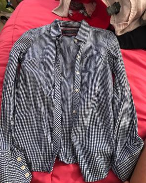 American Eagle Checkerboard Button Down