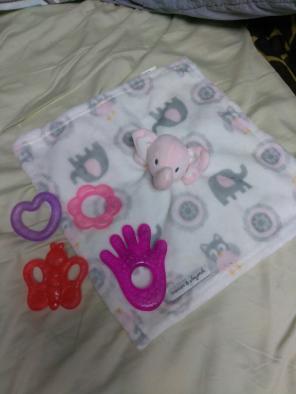 Baby teether and blanket bundle