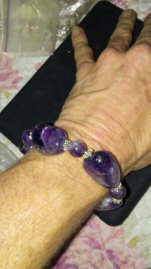Amethyst Chunks in a strech Bracelet