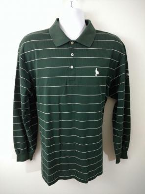 Mens Green Stripe Polo golf XL