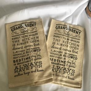 2 Grandparent Kitchen Towels