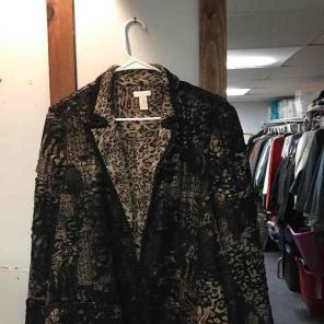 Chico's Black and Tan Open Front Jacket