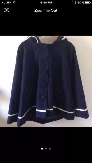 Navy Blue Hooded Pea Coat