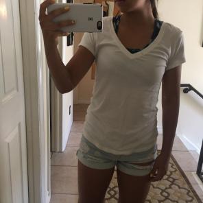 wet seal beige and white v-necks