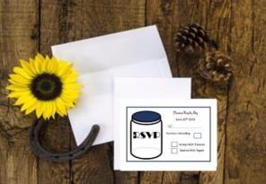 100 Mason Jar theme RSVP Card