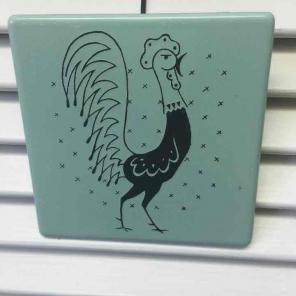 Vintage porcelain wall tile trivet