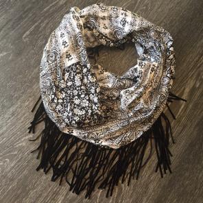 FREE SHIP Infinity Scarf with Fringe