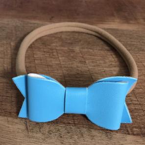Faux Leather Blue Headband