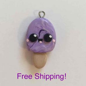 Kawaii Polymer Clay Popsicle Charm