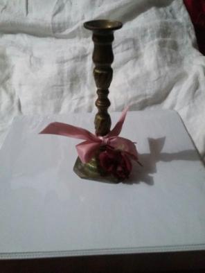 Brass candle holder 7.5 H