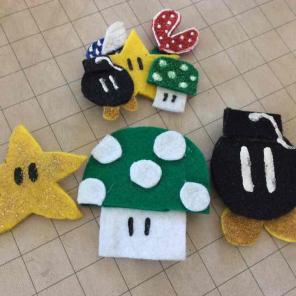 Super Mario inspired hair clips