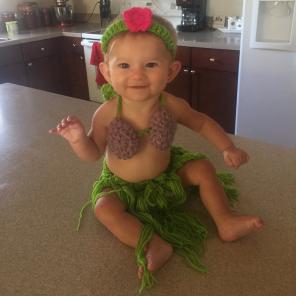 Hand Crocheted Hula Girl Outfit
