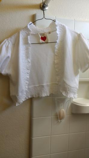 Cute white bolero wrap size L