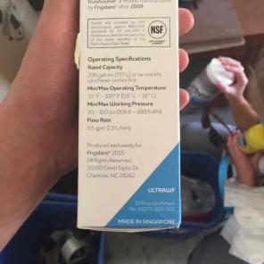 Fridgidaire water filter