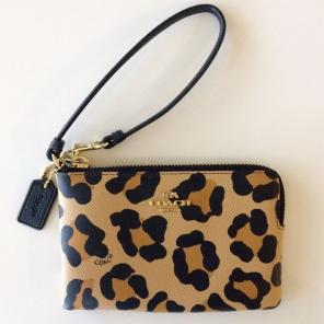 NEW Coach Leopard Ocelot Clutch Wristlet