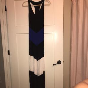 Black White And Blue Maxi Dress