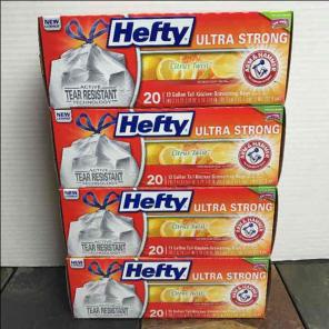 80 bags of Hefty trash bags