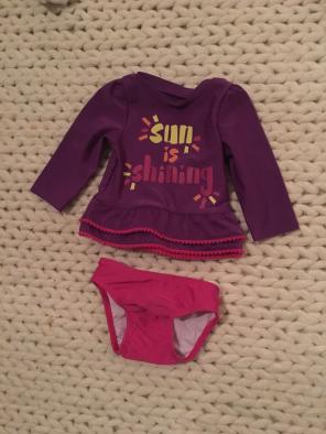 Two Piece Baby Girl Swimsuit/Rashguard